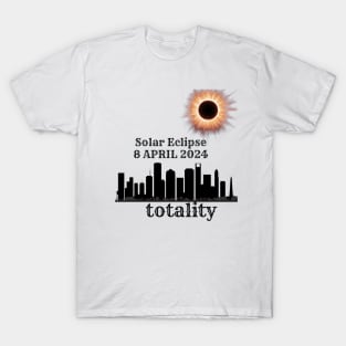 Art Solar Eclipse 2024 Totality 8 April  T-Shirt T-Shirt